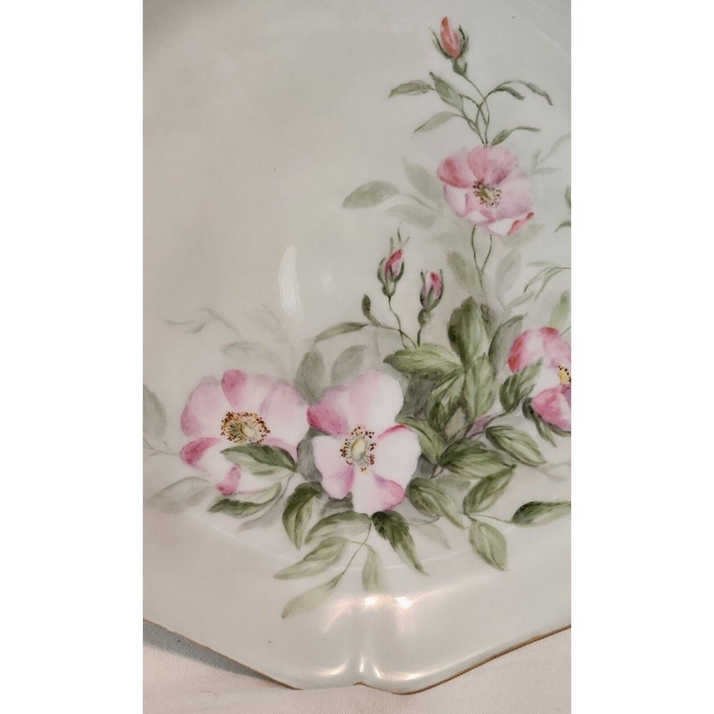 W. G. & Co. France Pink Rose Dinner Plate Scalloped Edge - Picture 4 of 9